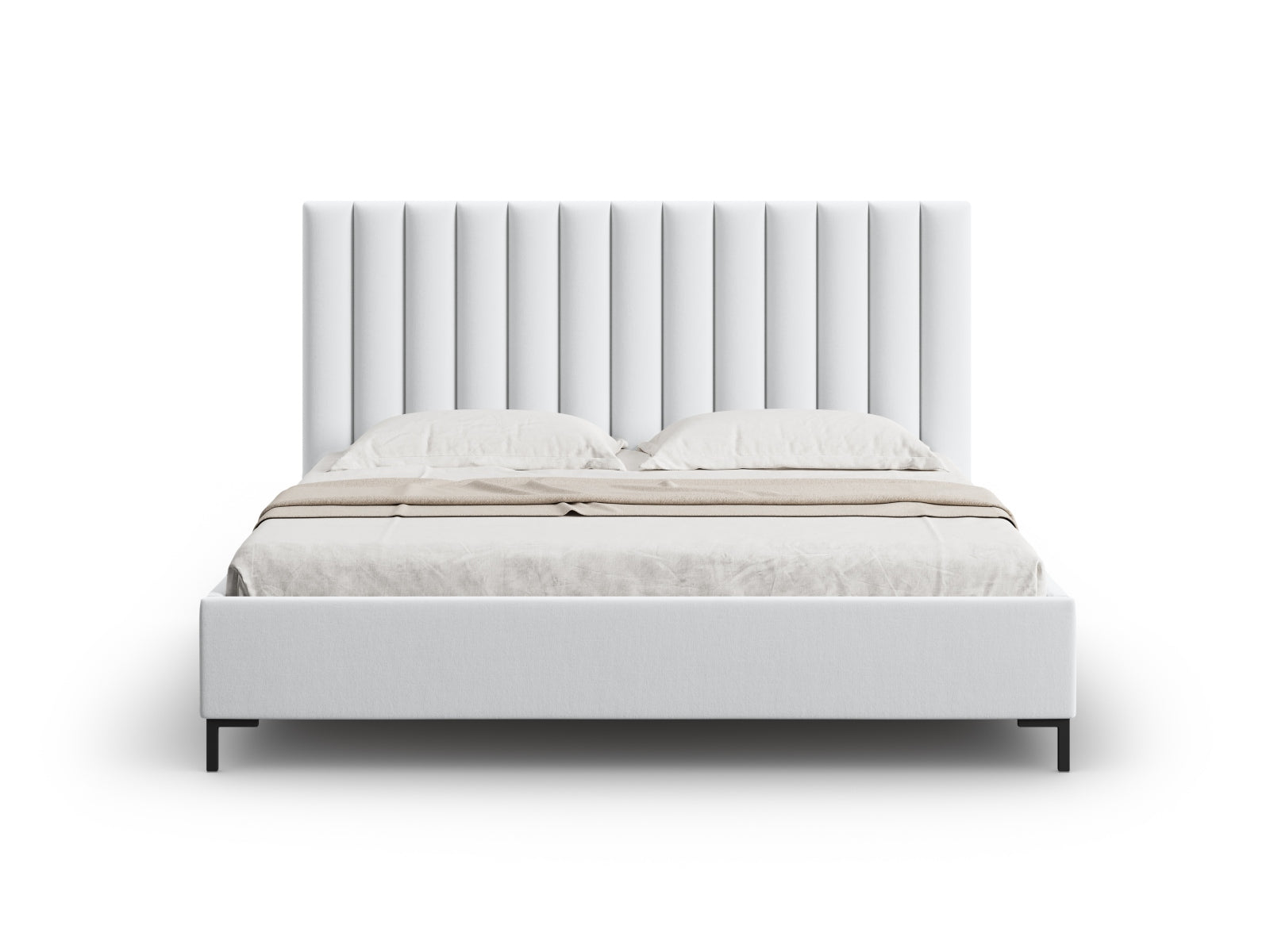 Erleben Sie das elegante Allison Bett von Micadoni – ein modernes Velourbett mit praktischem Stauraum und stilvollem Kopfteil für Ihr Schlafzimmer.