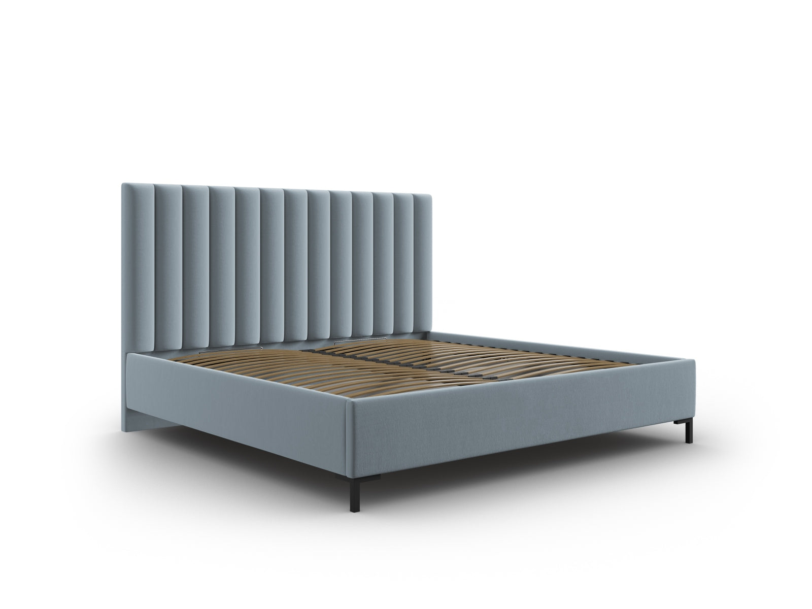 Entdecken Sie das stilvolle Allison Bett von Micadoni – ein modernes Velourbett mit cleverem Stauraum und elegantem Kopfteil für Ihr Schlafzimmer.