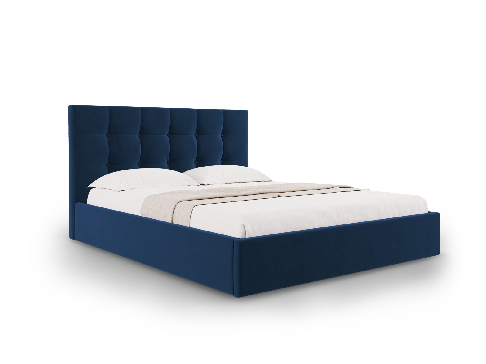 Phaedra Velour Bett mit Stauraum und Headboard in Royal Blue präsentiert im Onlineshop von KAQTU Design AG. Bett ist von Micadoni