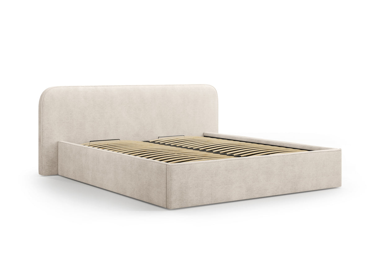 Elizabeth Bett mit Stauraum und Headboard 180cm in Beige-Babel präsentiert im Onlineshop von KAQTU Design AG. Bett ist von Micadoni