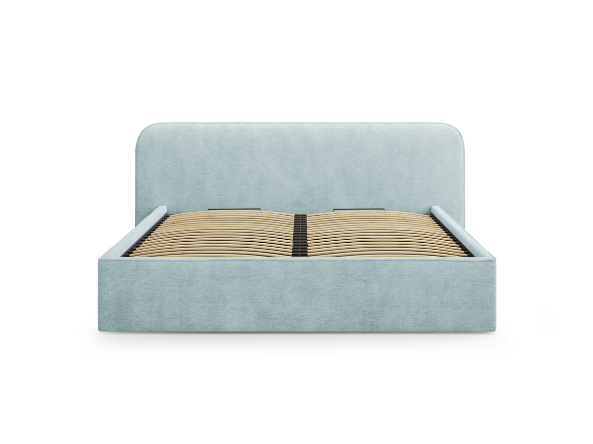 Elizabeth Bett mit Stauraum und Headboard 180cm in Mint-Babel präsentiert im Onlineshop von KAQTU Design AG. Bett ist von Micadoni
