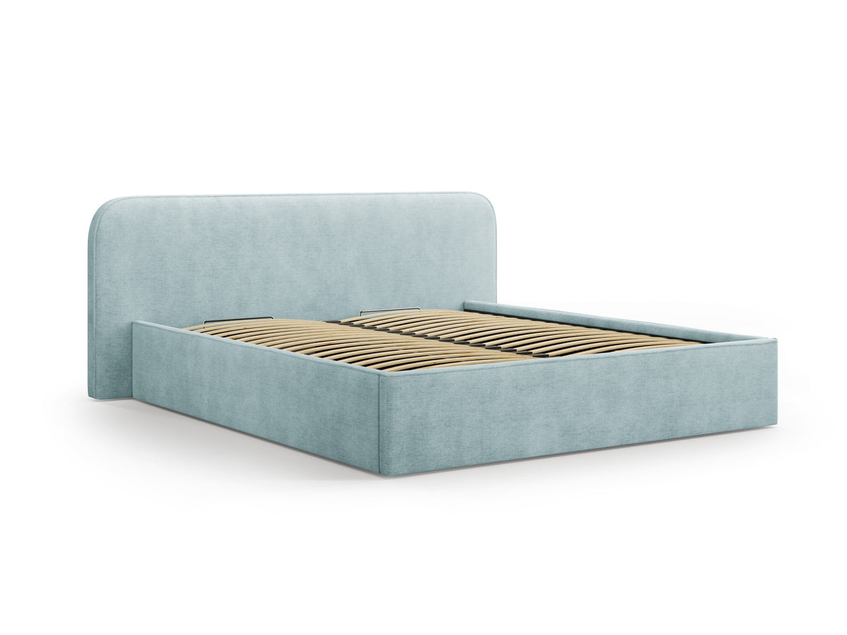 Elizabeth Bett mit Stauraum und Headboard 180cm in Mint-Babel präsentiert im Onlineshop von KAQTU Design AG. Bett ist von Micadoni