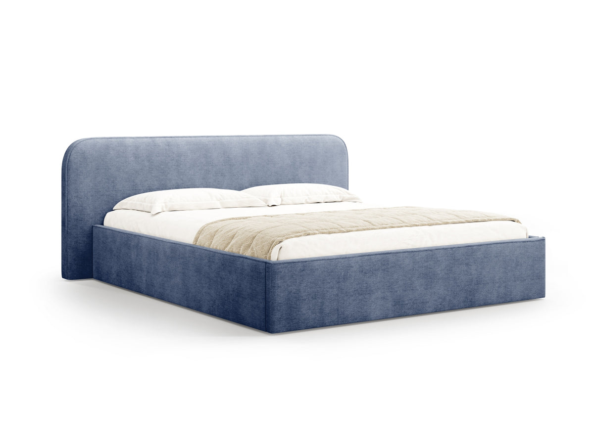 Elizabeth Bett mit Stauraum und Headboard 180cm in Dark Blue-Babel präsentiert im Onlineshop von KAQTU Design AG. Bett ist von Micadoni