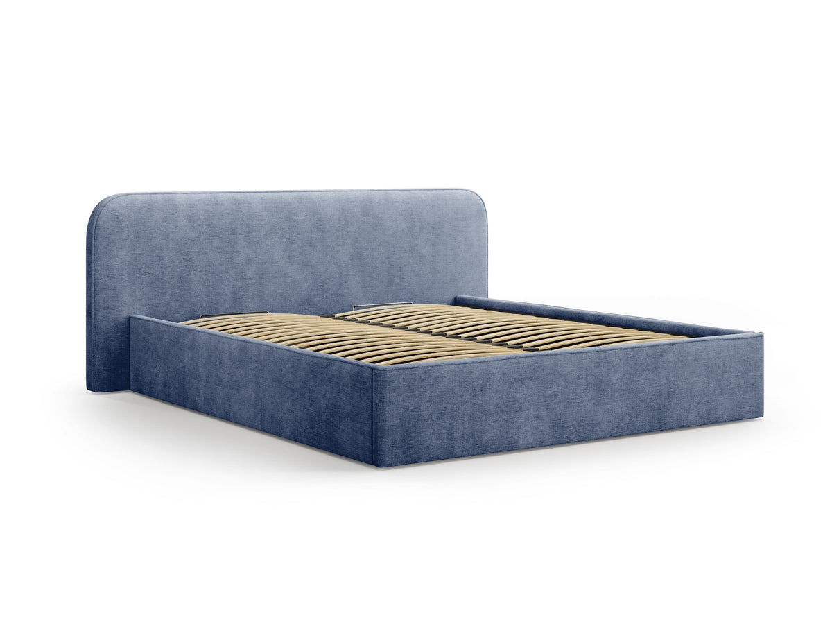 Elizabeth Bett mit Stauraum und Headboard 180cm in Dark Blue-Babel präsentiert im Onlineshop von KAQTU Design AG. Bett ist von Micadoni