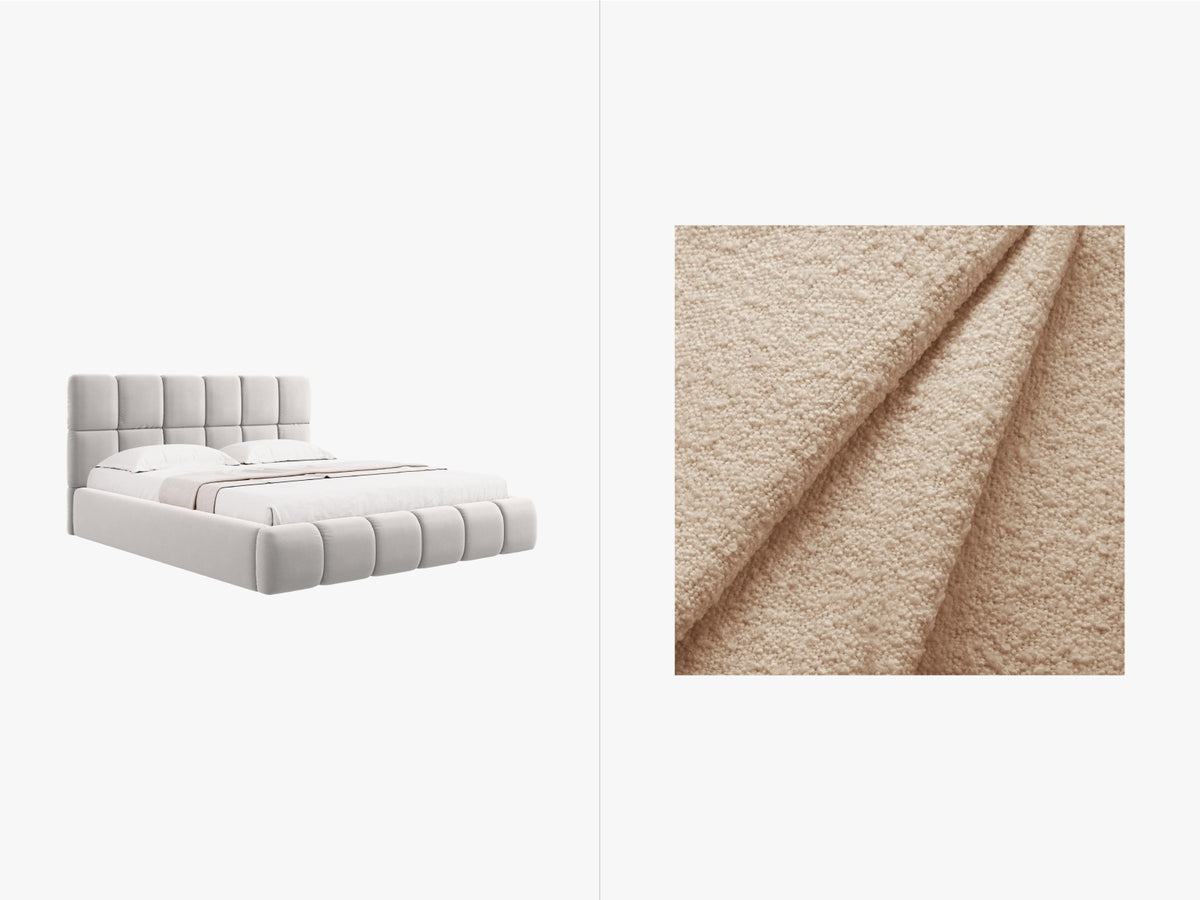 Bellis Bett mit Stauraum und Headboard 200cm in Beige-Baloo präsentiert im Onlineshop von KAQTU Design AG. Bett ist von Micadoni