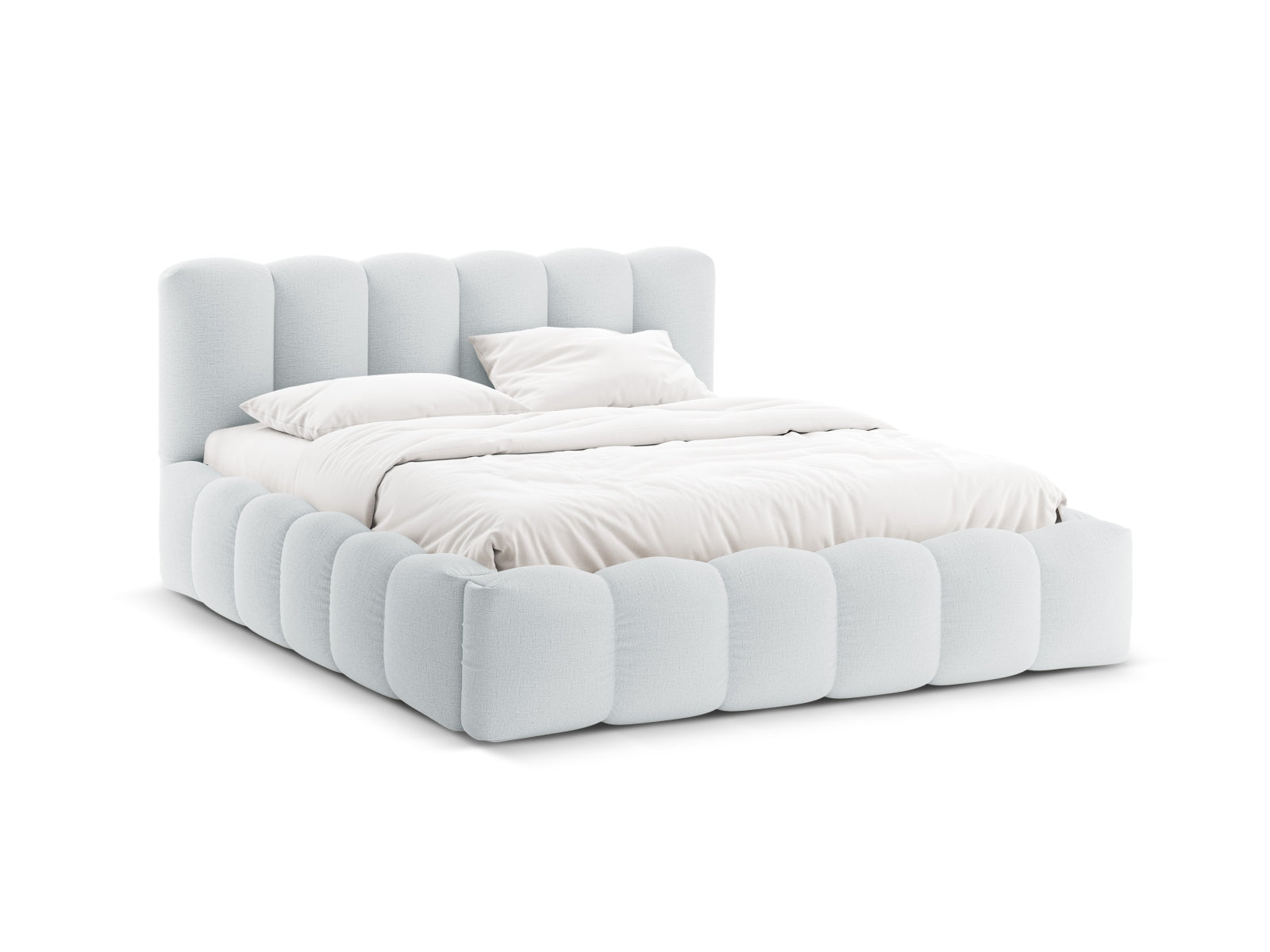 Lupine Bett mit Stauraum und Headboard 200cm in Light Grey-Moly präsentiert im Onlineshop von KAQTU Design AG. Bett ist von Micadoni