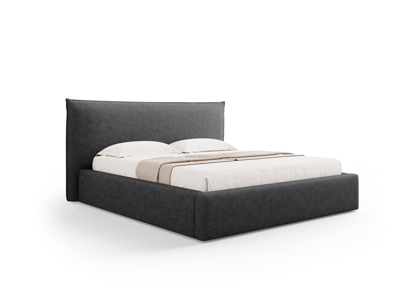 Kaelle Bett mit Stauraum und Headboard 240cm in Dark Grey präsentiert im Onlineshop von KAQTU Design AG. Bett ist von Micadoni