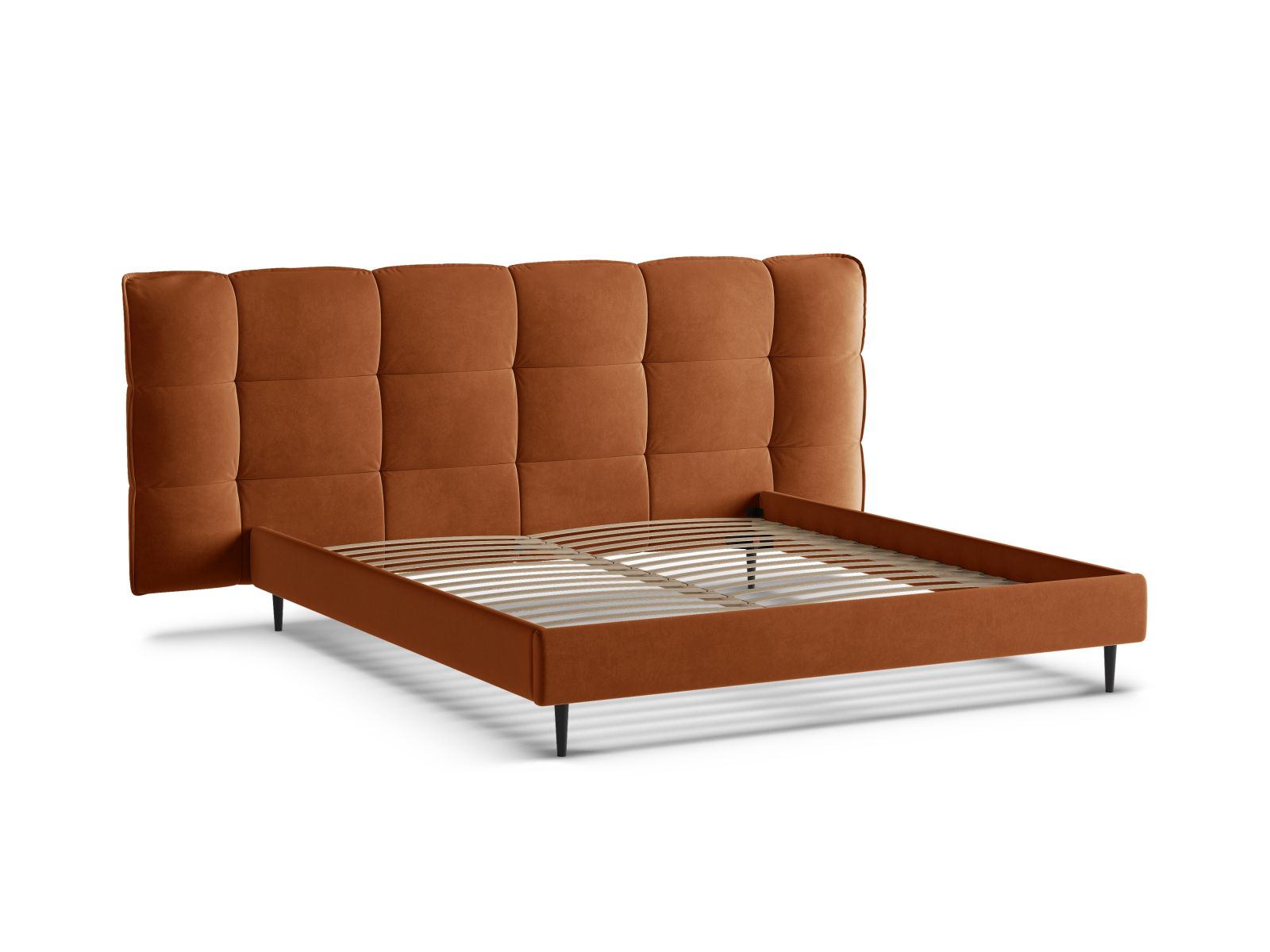 Elegantes Eric Bett mit 200 cm Breite, ausgestattet mit praktischem Stauraum und einem ansprechenden Kopfteil für zeitgemäße Schlafzimmer.