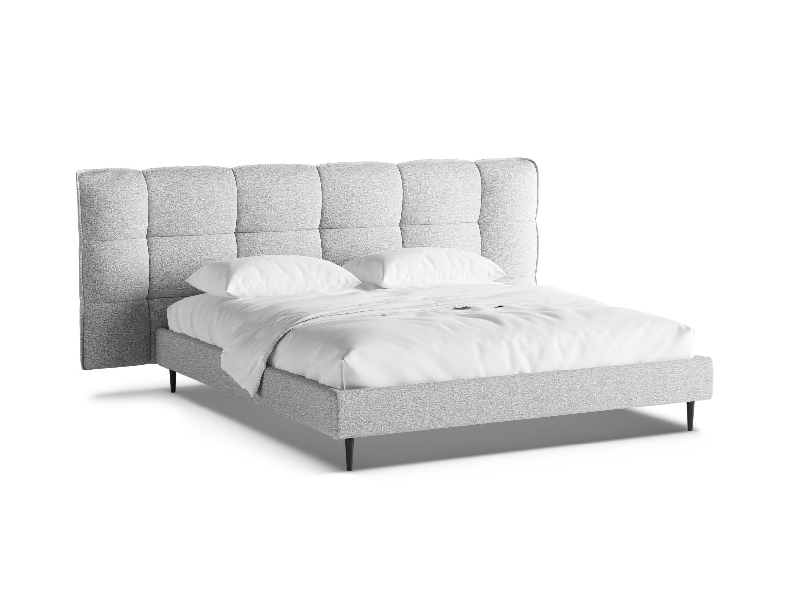 Modernes Eric Bett in 200 cm Breite, ideal für stilvolle Schlafzimmer, bietet zusätzlichen Stauraum und ein elegantes Kopfteil.