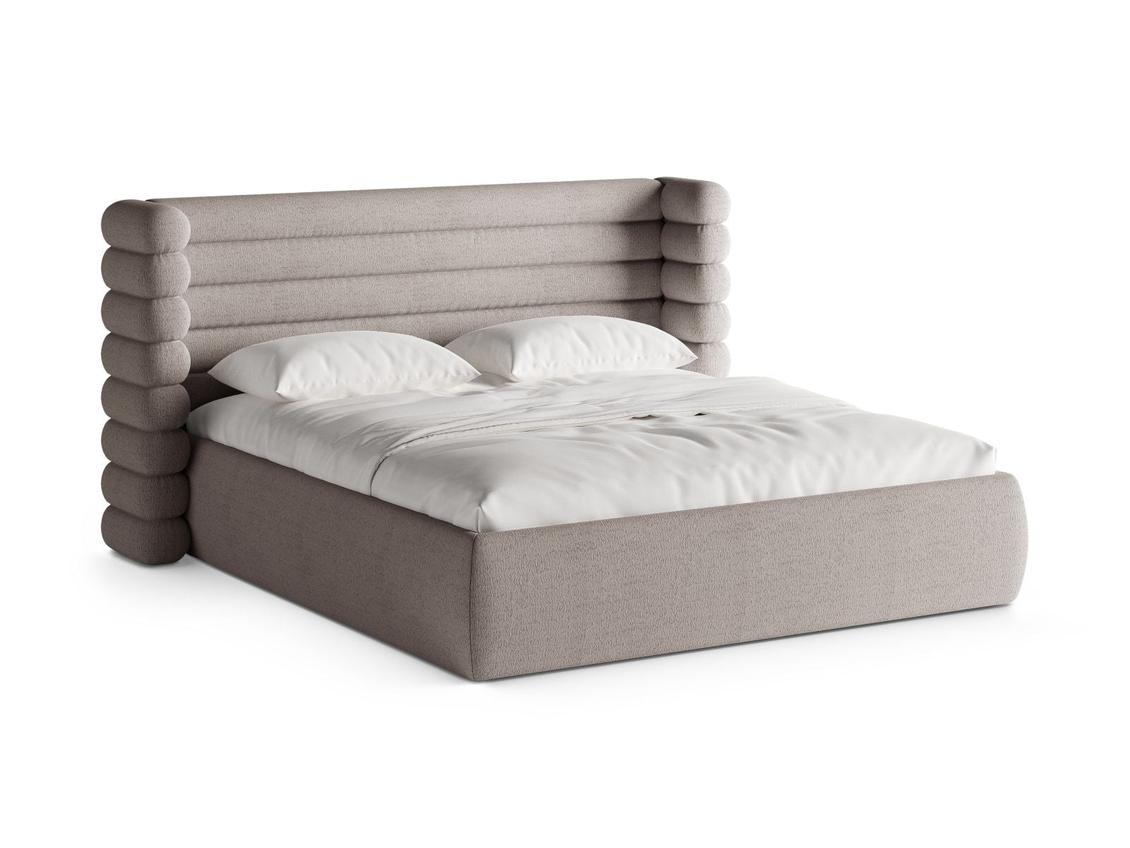 Mount Bett mit Stauraum mit Kopfteil 200cm in Warm grey-CORAL präsentiert im Onlineshop von KAQTU Design AG. Bett ist von Micadoni