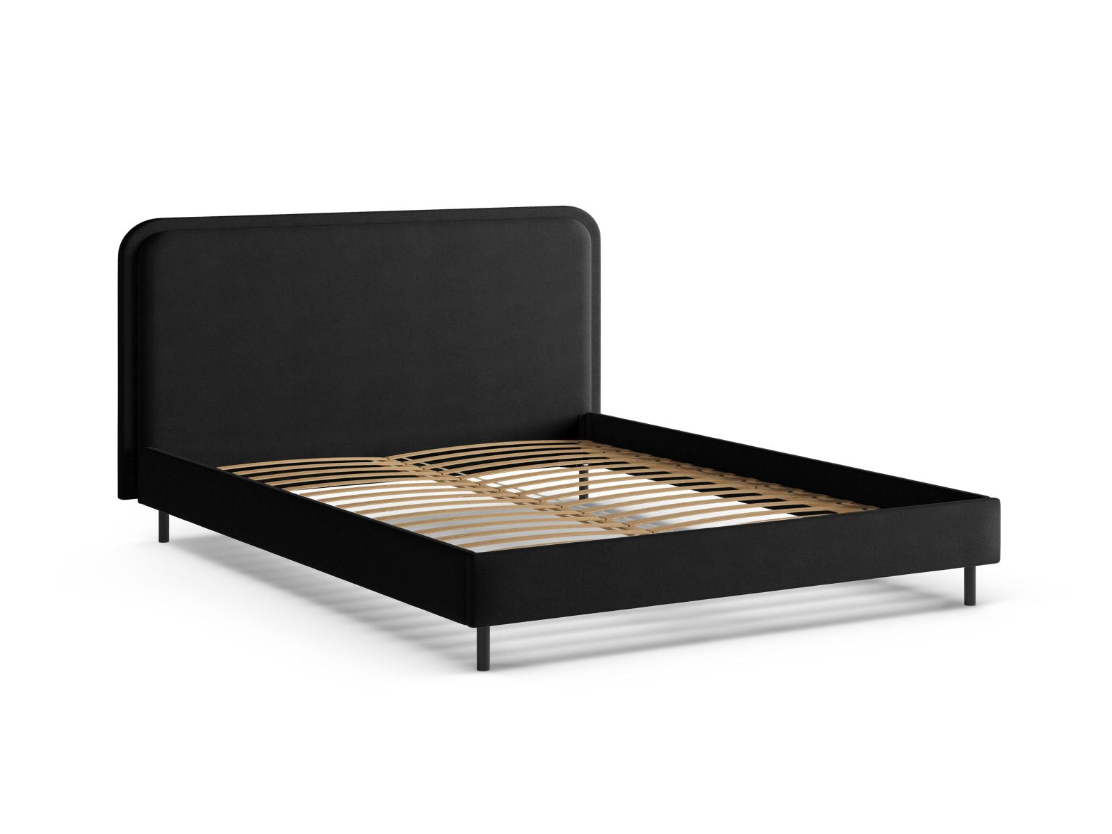 Elegantes Aveline Bett mit 200 cm Kopfteil in modernem Black-Wind, ideal für ein stilvolles und komfortables Schlafzimmer von Micadoni.