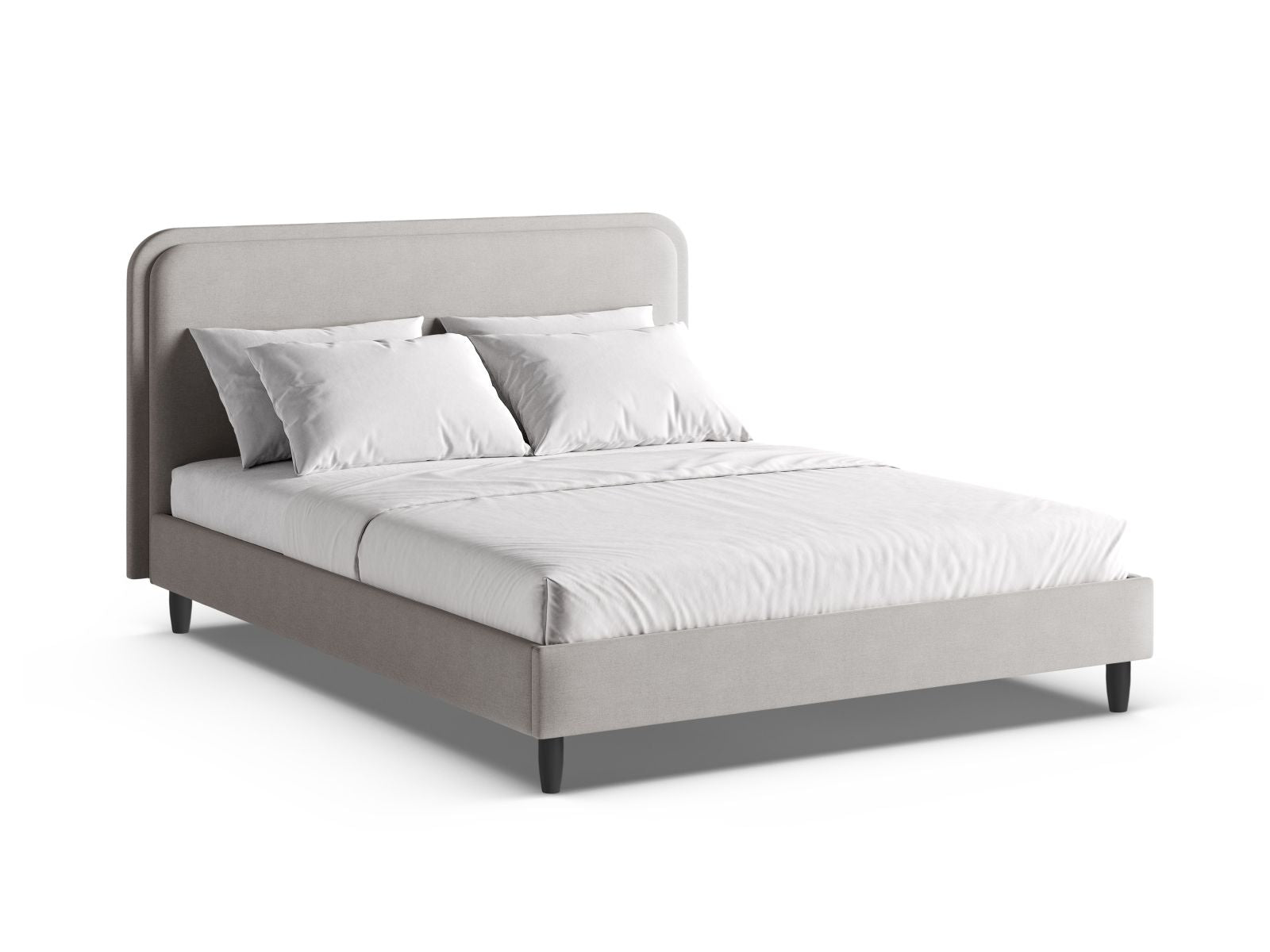Aveline Bett mit Kopfteil 200cm in Dark Grey-Wind präsentiert im Onlineshop von KAQTU Design AG. Bett ist von Micadoni