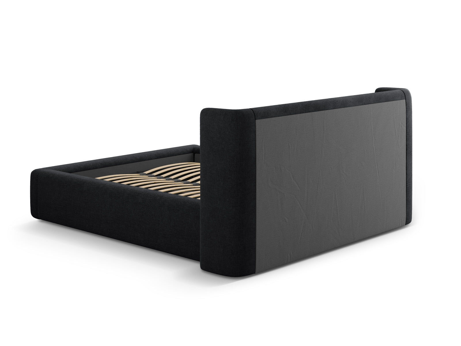 Jolene Bett mit Stauraum und Headboard in Black-Wind präsentiert im Onlineshop von KAQTU Design AG. Bett ist von Micadoni