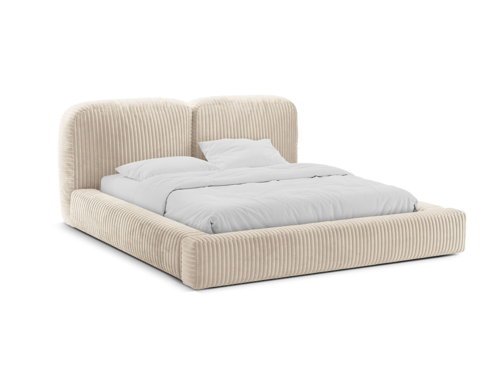 Martina Bett mit Stauraum mit Kopfteil 200cm in Light Beige-Tilia präsentiert im Onlineshop von KAQTU Design AG. Bett ist von Micadoni