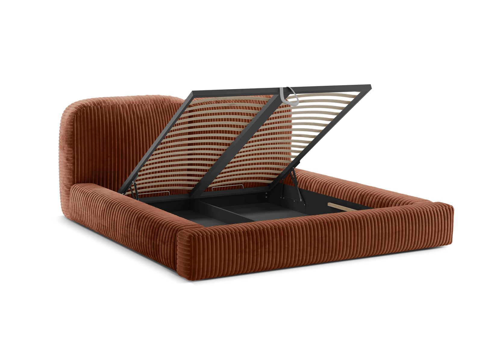 Stylisches Martina Bett mit 200 cm Breite, praktischem Stauraum und ansprechendem Kopfteil, perfekt für zeitgemäße Schlafzimmer.