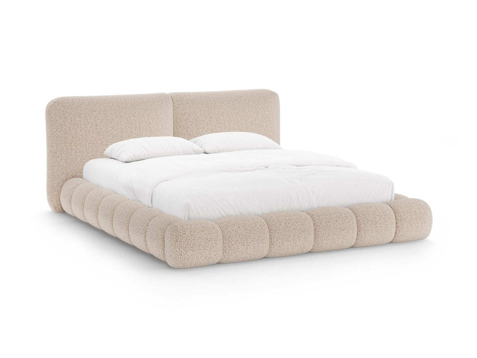 Solange Bett mit Stauraum mit Kopfteil 200cm in Sand-SILENCIO präsentiert im Onlineshop von KAQTU Design AG. Bett ist von Micadoni