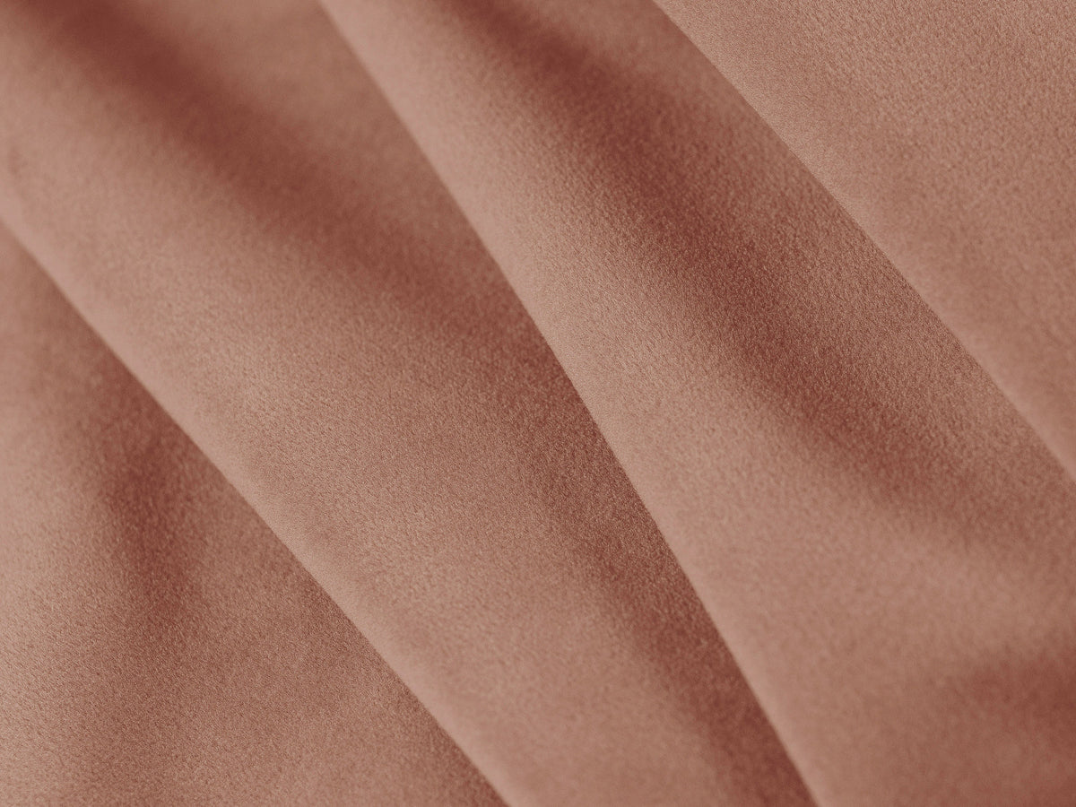 Murada Bett mit gepolstertem Kopfteil, Stoffbezug Tracy in Light Beige Melange, schwarze Kunststoffbeine, Rahmen aus Möbelplatte und Sperrholz.