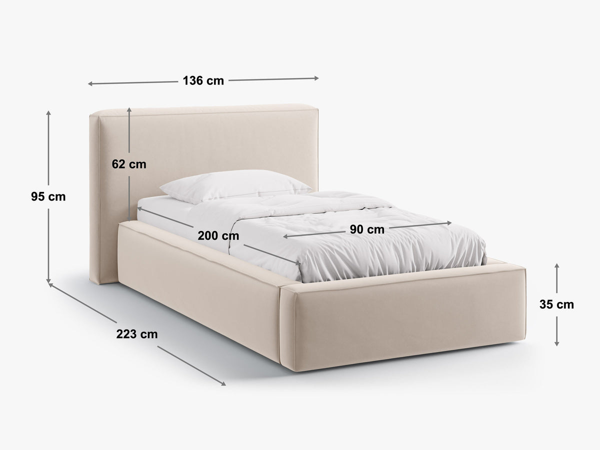 Jodie Bett mit Stauraum mit Kopfteil 90cm in White-Baloo präsentiert im Onlineshop von KAQTU Design AG. Bett ist von Micadoni