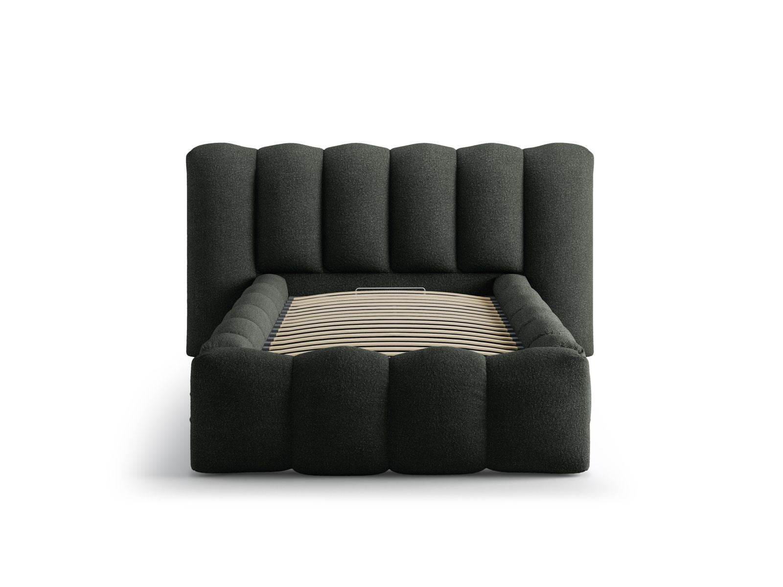 Elegantes Lupine Bett mit praktischem Stauraum und stilvollem Kopfteil in 90cm Breite, ideal für moderne Schlafzimmer.