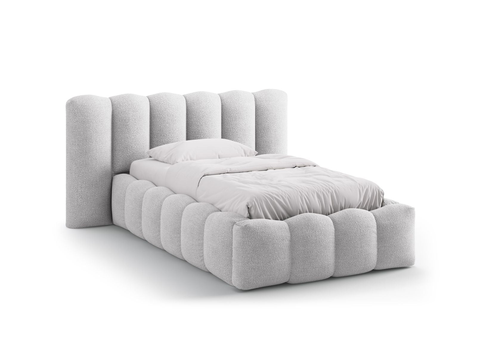 Lupine Bett mit Stauraum mit Kopfteil 90cm in Light Grey-Baloo präsentiert im Onlineshop von KAQTU Design AG. Bett ist von Micadoni