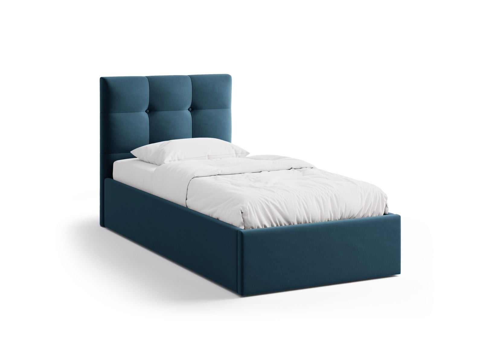 Phaedra Bett mit Stauraum mit Kopfteil 90cm in Navy Blue-Magic Velvet präsentiert im Onlineshop von KAQTU Design AG. Bett ist von Micadoni
