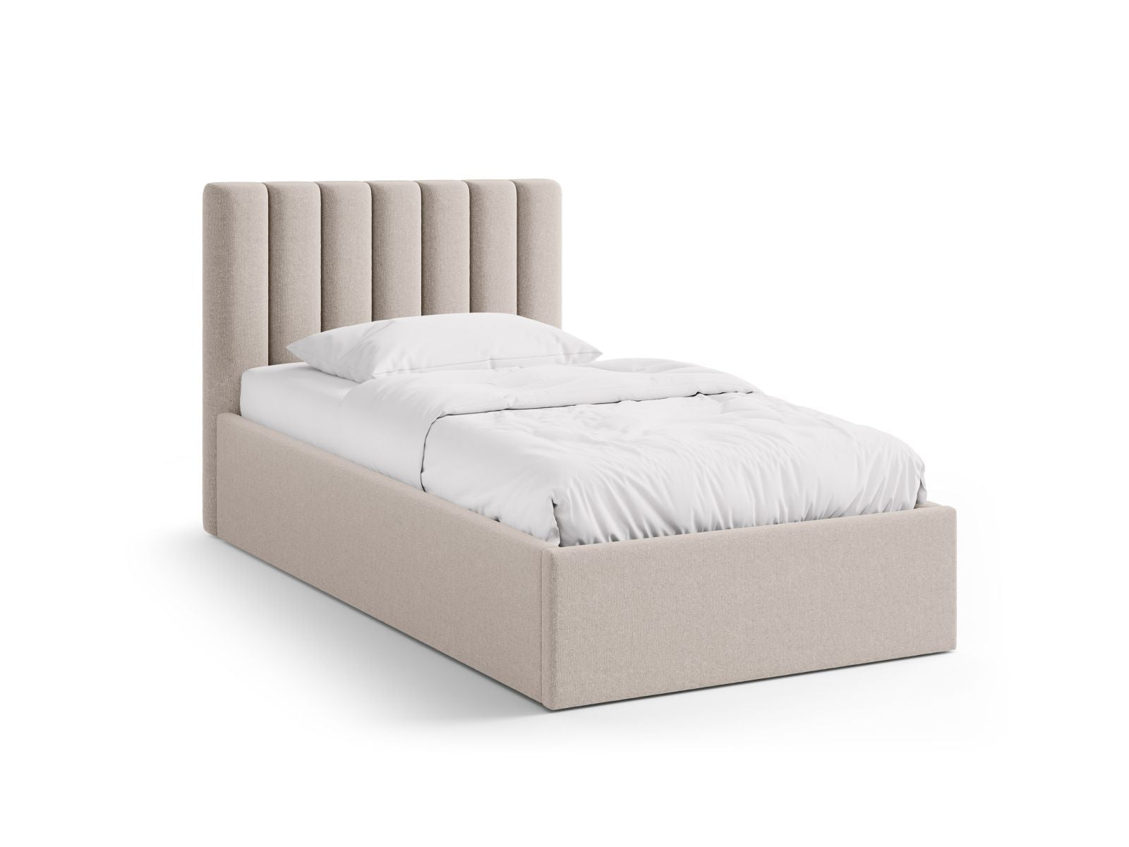 Allison Bett mit Stauraum mit Kopfteil 90cm in Cappuccino-Moly präsentiert im Onlineshop von KAQTU Design AG. Bett ist von Micadoni