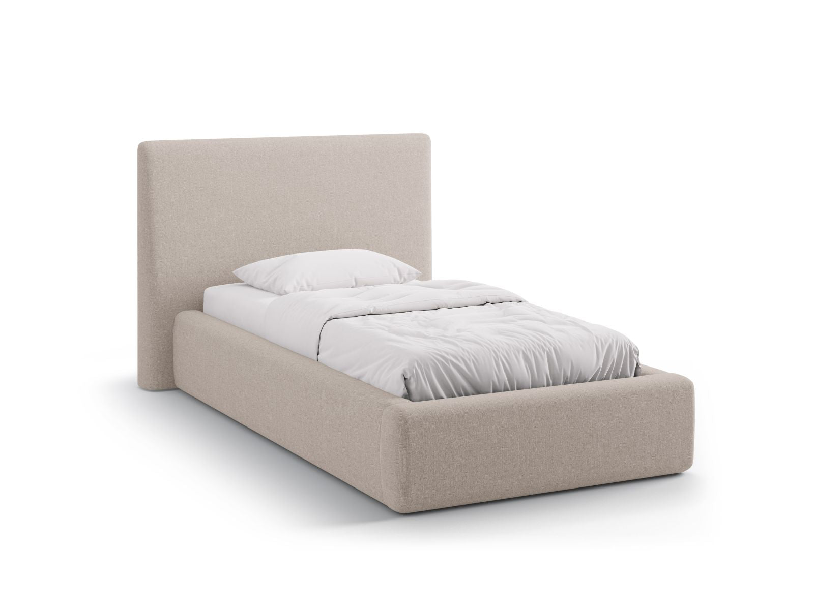 Amy Bett mit Stauraum mit Kopfteil 90cm in Cappuccino-Moly präsentiert im Onlineshop von KAQTU Design AG. Bett ist von Micadoni