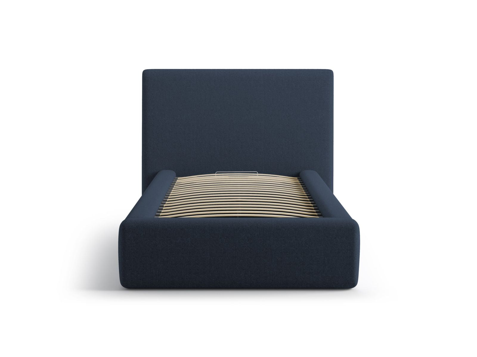 Elegantes Amy Bett mit 90 cm Breite, Stauraum und stilvollem Kopfteil in Royal Blue-Moly, ideal für moderne Schlafzimmer.