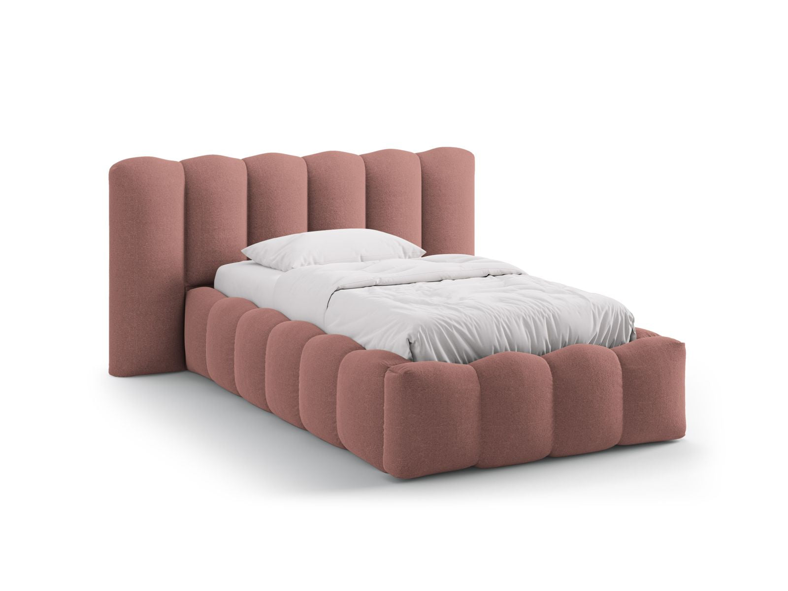 Lupine Bett mit Stauraum mit Kopfteil 90cm in Dark Pink-Moly präsentiert im Onlineshop von KAQTU Design AG. Bett ist von Micadoni