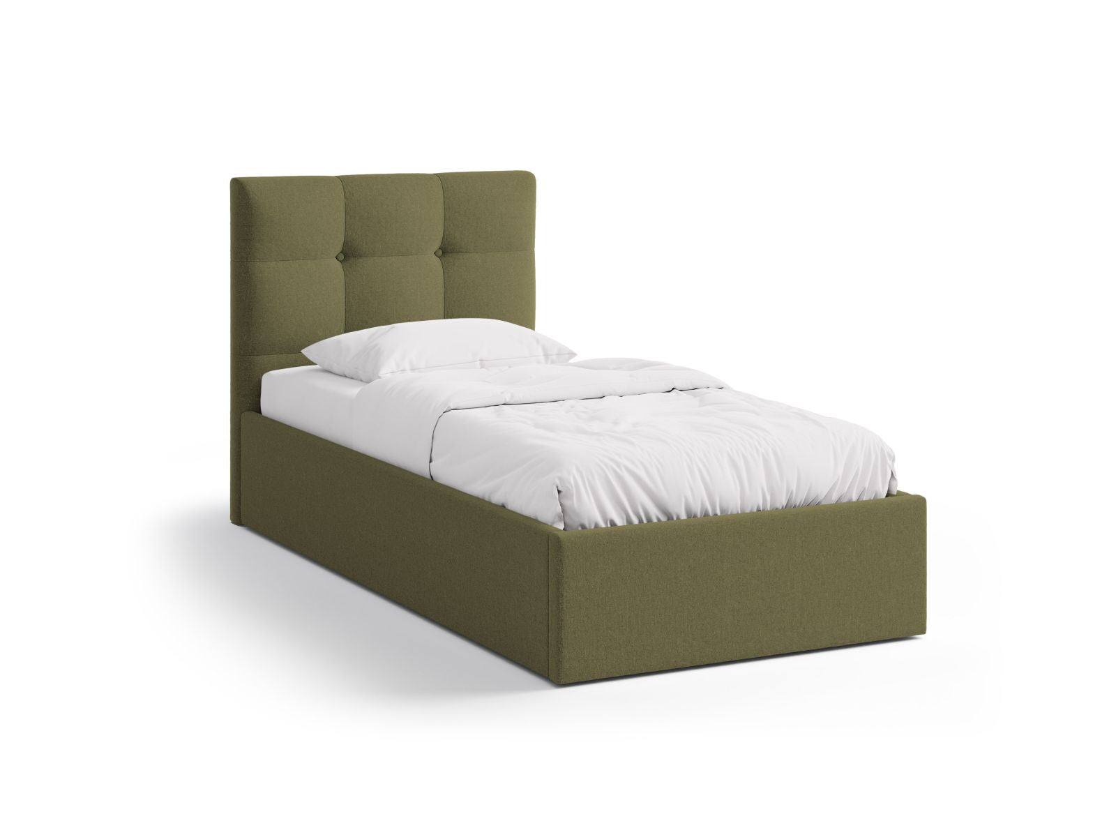 Phaedra Bett mit Stauraum mit Kopfteil 90cm in Green-Moly präsentiert im Onlineshop von KAQTU Design AG. Bett ist von Micadoni