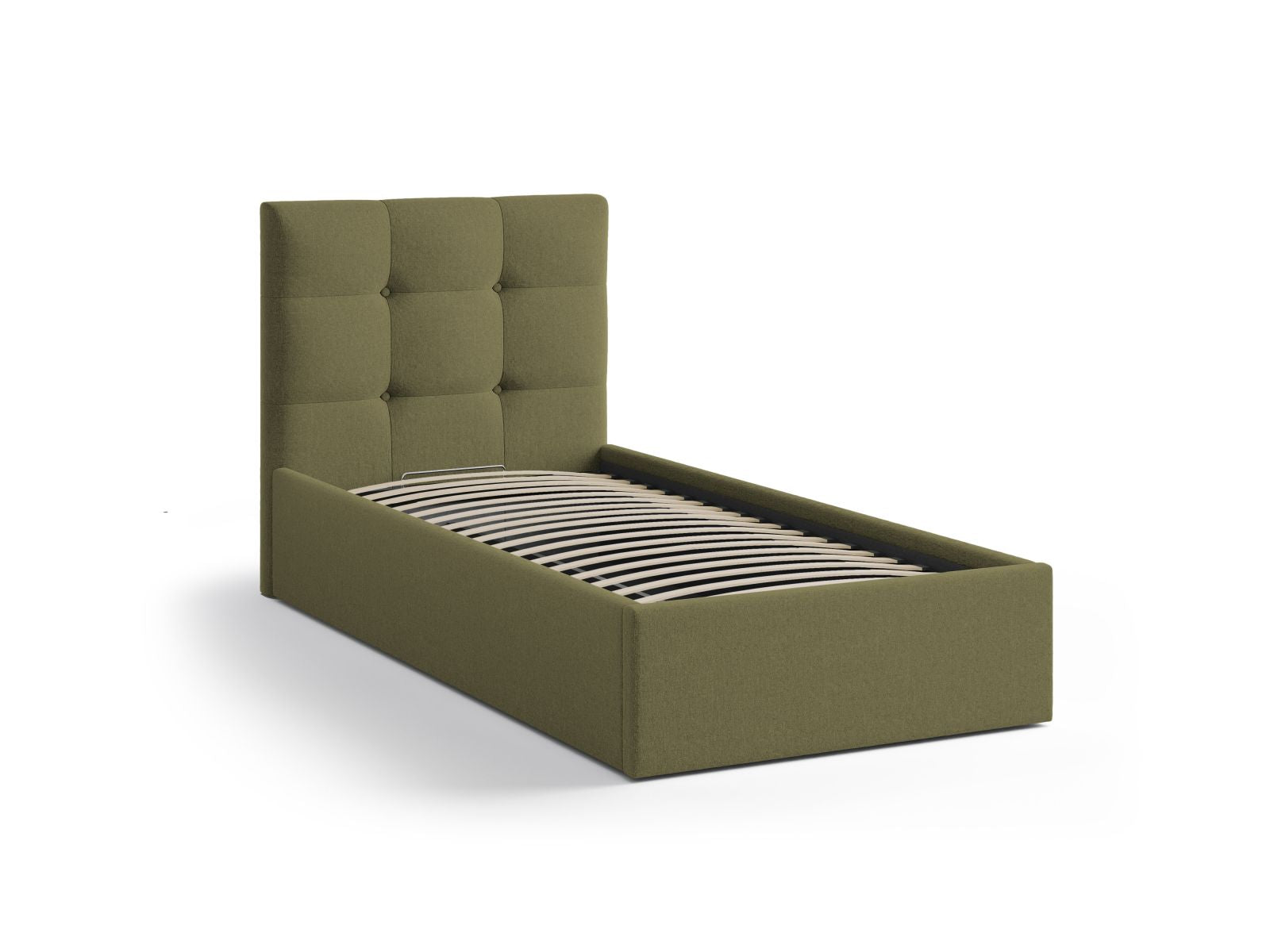 Elegantes Phaedra Bett mit 90 cm Breite, ausgestattet mit praktischem Stauraum und einem ansprechenden Kopfteil für ein stilvolles Ambiente.