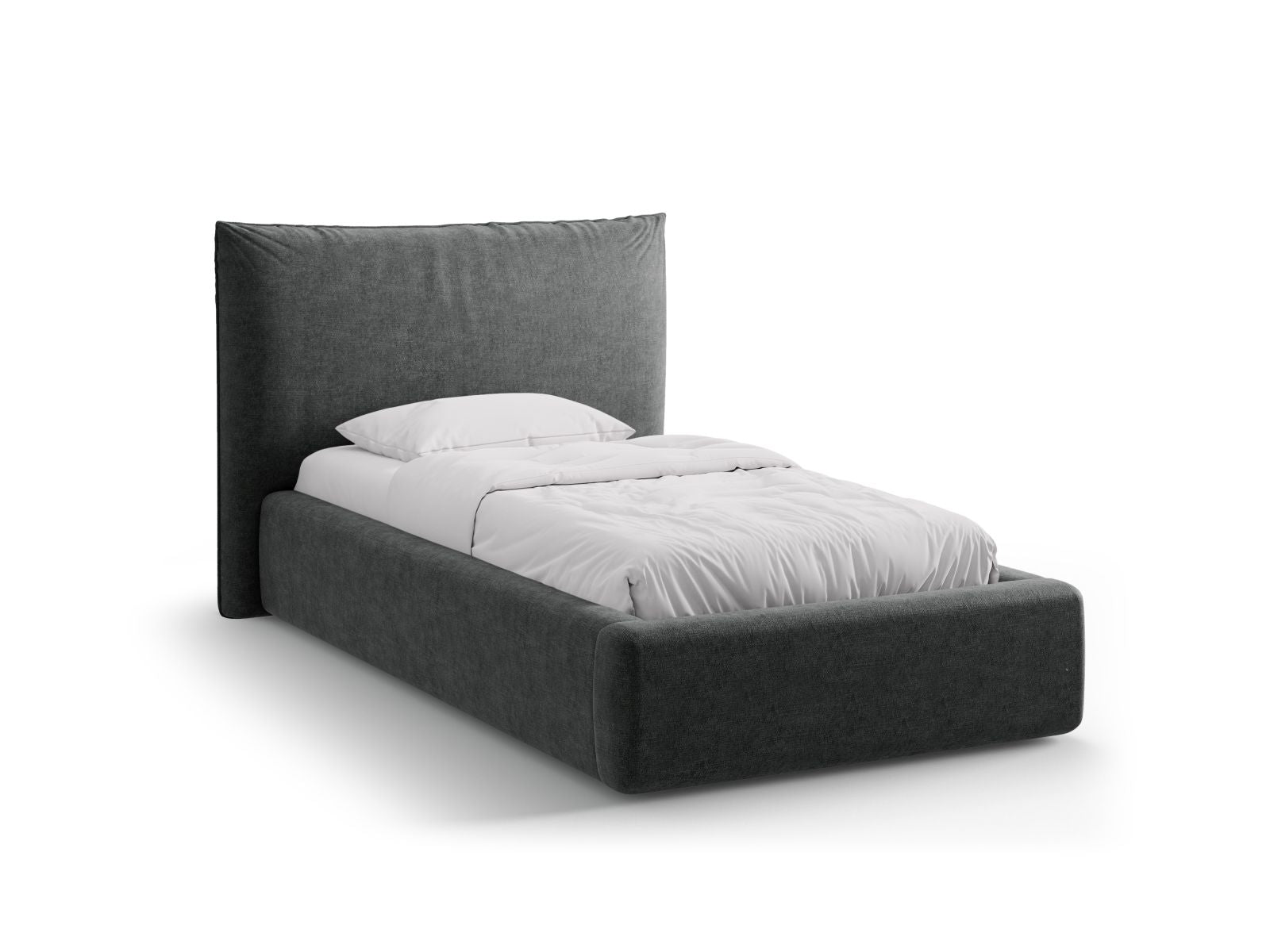 Kaelle Bett mit Stauraum mit Kopfteil 90cm in Dark Grey-Perfect Harmony präsentiert im Onlineshop von KAQTU Design AG. Bett ist von Micadoni