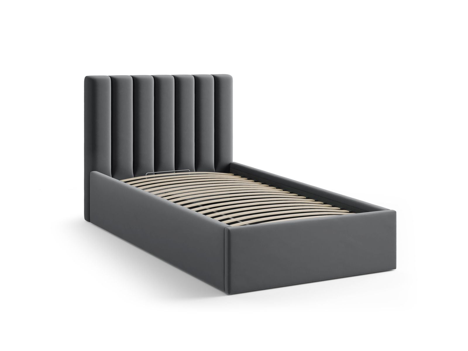 Modernes Allison Bett mit 90 cm Breite, bietet cleveren Stauraum und ein ansprechendes Kopfteil, ideal für stilvolle Schlafzimmer.