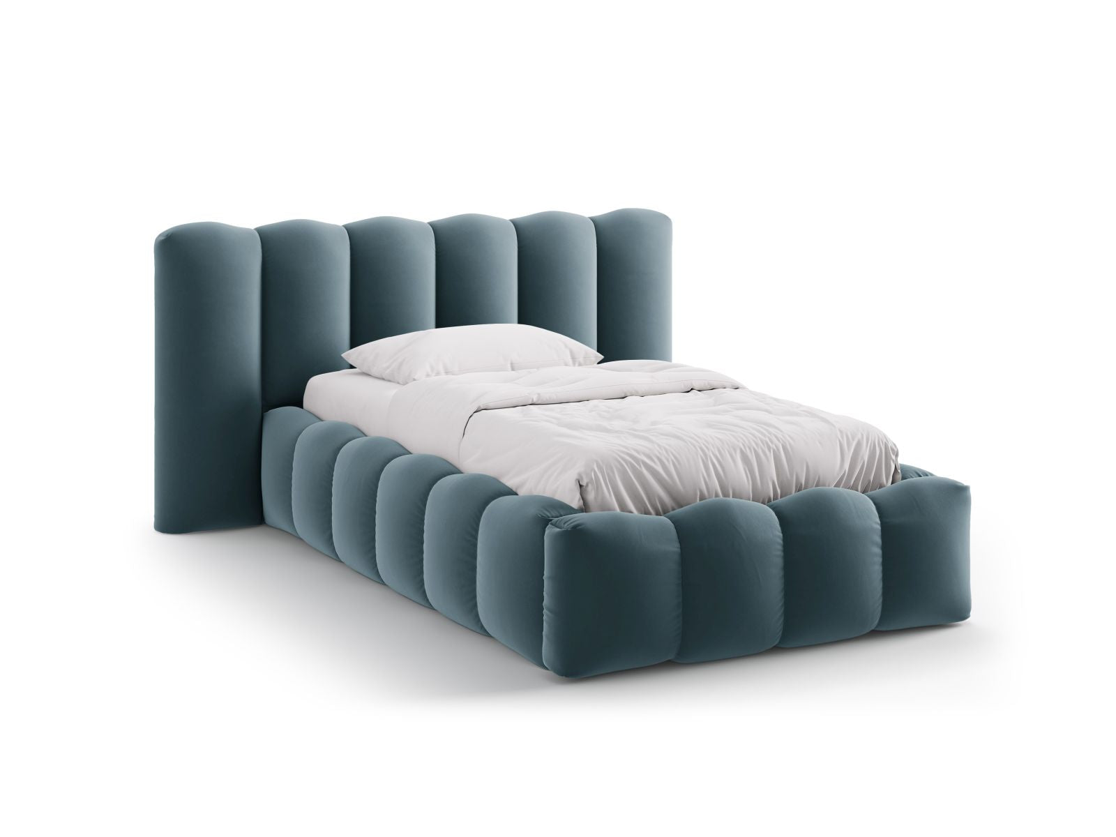 Lupine Bett mit Stauraum mit Kopfteil 90cm in Blue-Paris präsentiert im Onlineshop von KAQTU Design AG. Bett ist von Micadoni