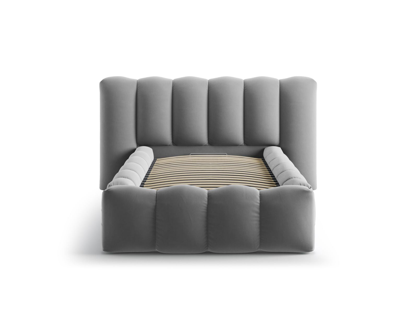 Elegantes Lupine Bett mit praktischem Stauraum und stilvollem Kopfteil in 90cm Breite, ideal für moderne Schlafzimmer.