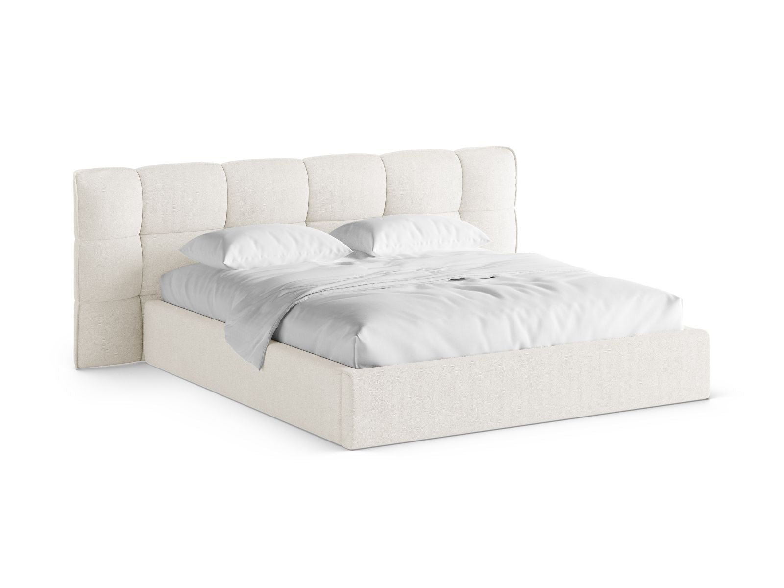Eric Bett mit Stauraum mit Kopfteil 140cm in Ivory-Sicuro präsentiert im Onlineshop von KAQTU Design AG. Bett ist von Micadoni