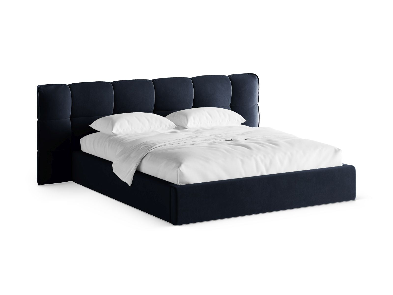 Eric Bett mit Stauraum mit Kopfteil 180cm in Royal Blue-Casino präsentiert im Onlineshop von KAQTU Design AG. Bett ist von Micadoni