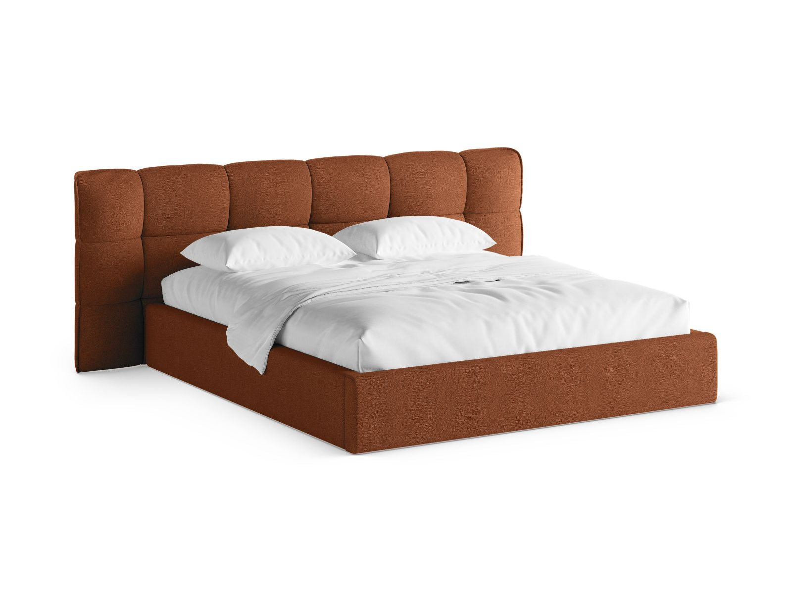 Eric Bett mit Stauraum mit Kopfteil 180cm in Brick-Sicuro präsentiert im Onlineshop von KAQTU Design AG. Bett ist von Micadoni