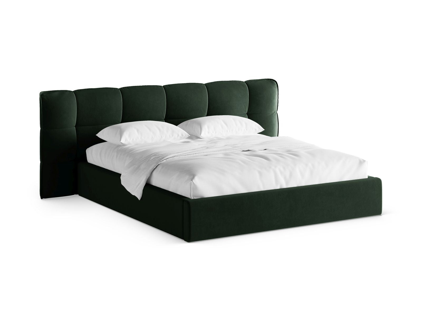 Eric Bett mit Stauraum mit Kopfteil 200cm in Bottle Green-Casino präsentiert im Onlineshop von KAQTU Design AG. Bett ist von Micadoni