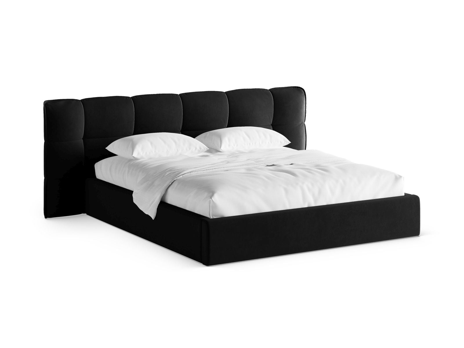 Eric Bett mit Stauraum mit Kopfteil 200cm in Black-Casino präsentiert im Onlineshop von KAQTU Design AG. Bett ist von Micadoni