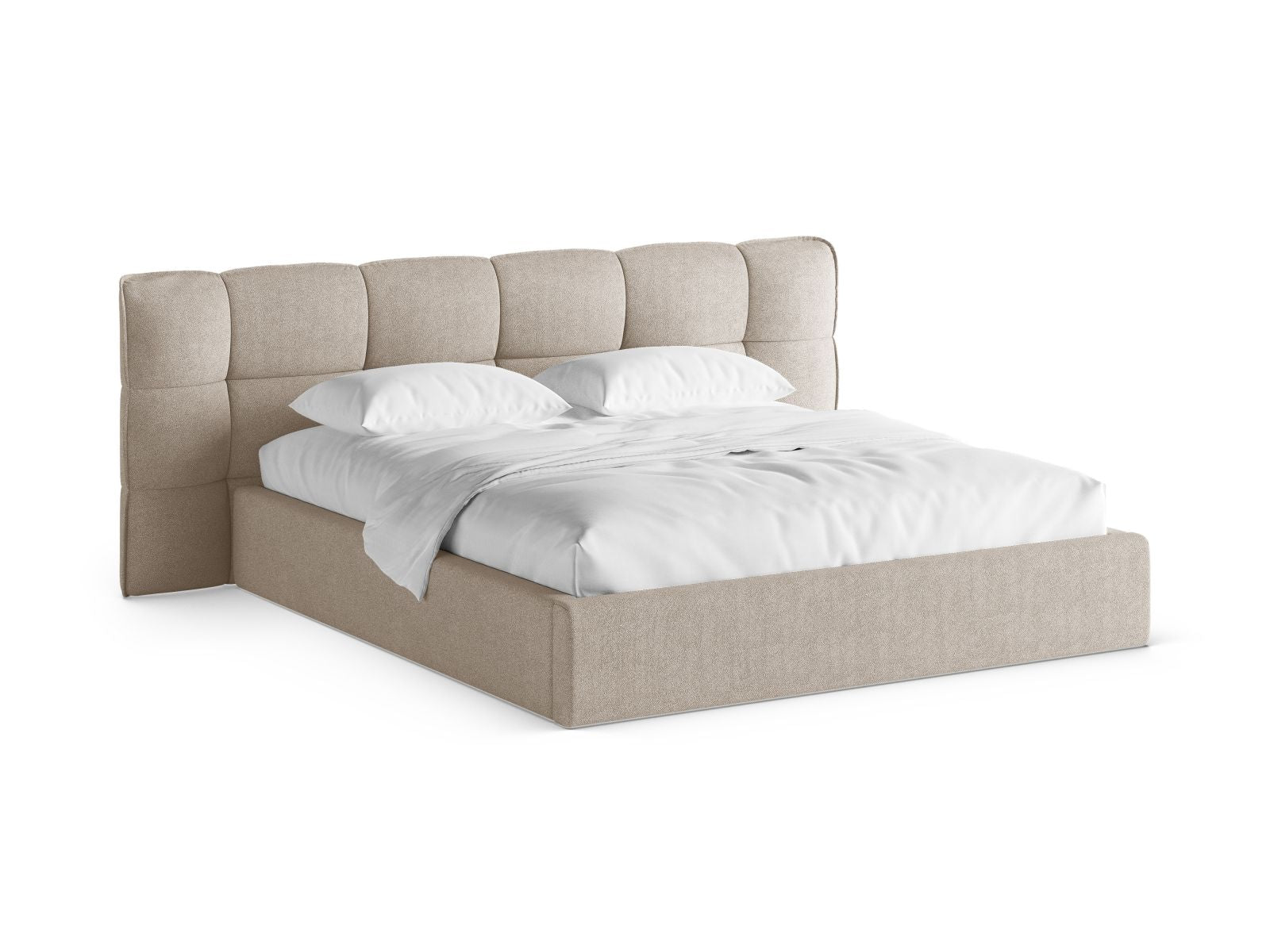 Eric Bett mit Stauraum mit Kopfteil 200cm in Dark Beige-Sicuro präsentiert im Onlineshop von KAQTU Design AG. Bett ist von Micadoni