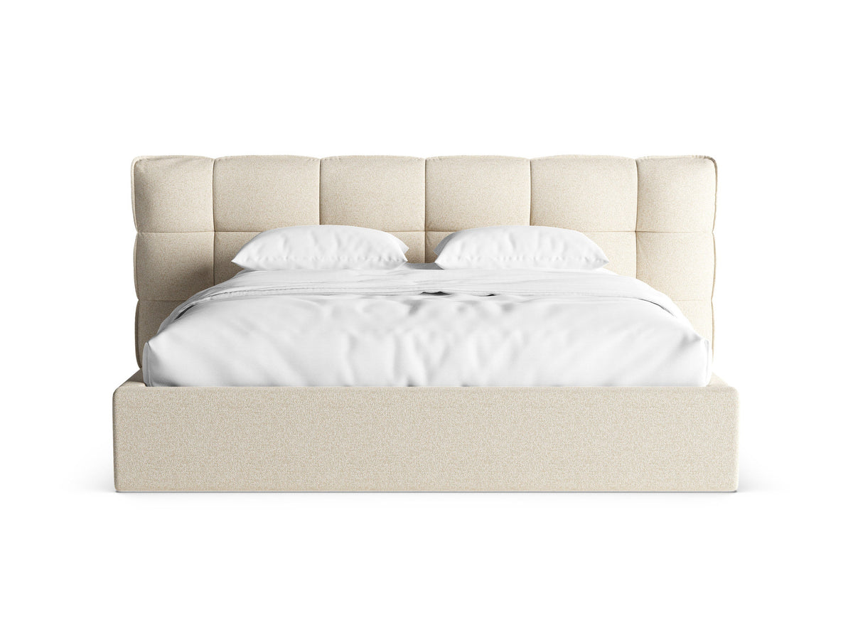 Eric Bett mit Stauraum mit Kopfteil 200cm in Light Beige Melange-Puente präsentiert im Onlineshop von KAQTU Design AG. Bett ist von Micadoni