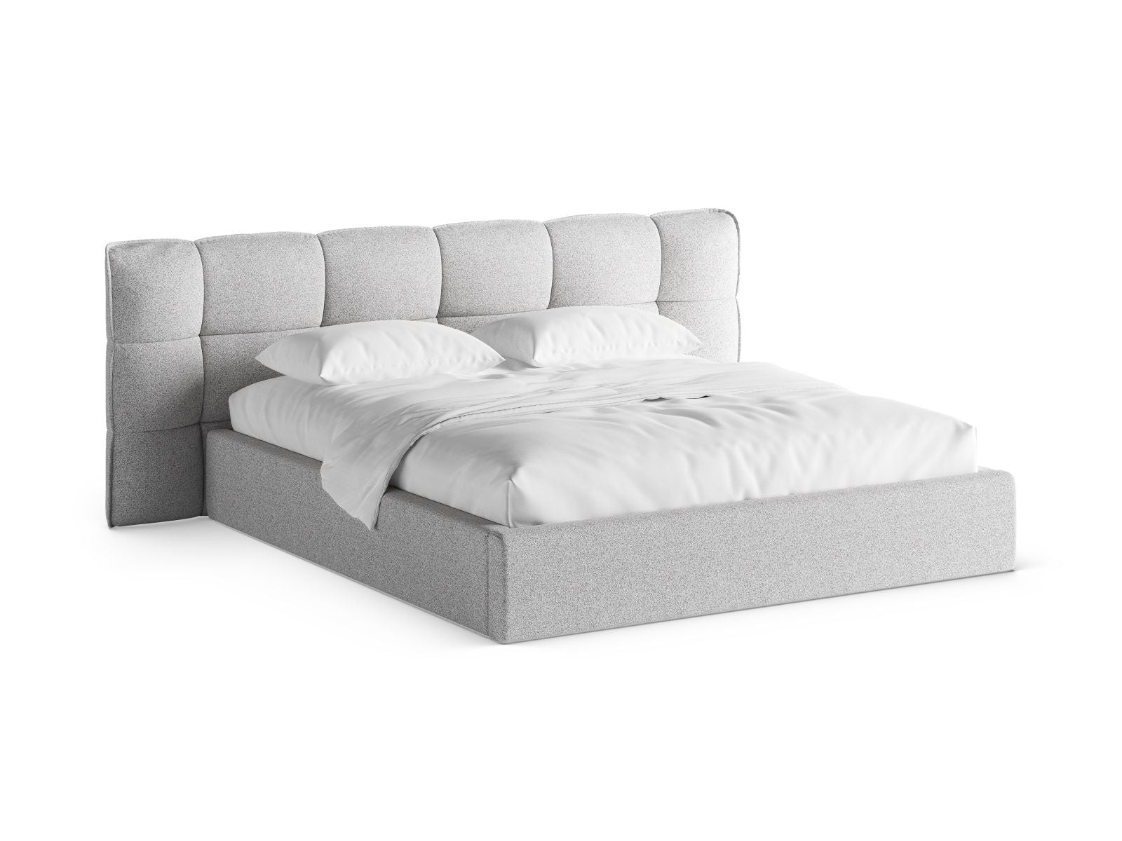 Eric Bett mit Stauraum mit Kopfteil 200cm in Light Grey Melange-Puente präsentiert im Onlineshop von KAQTU Design AG. Bett ist von Micadoni