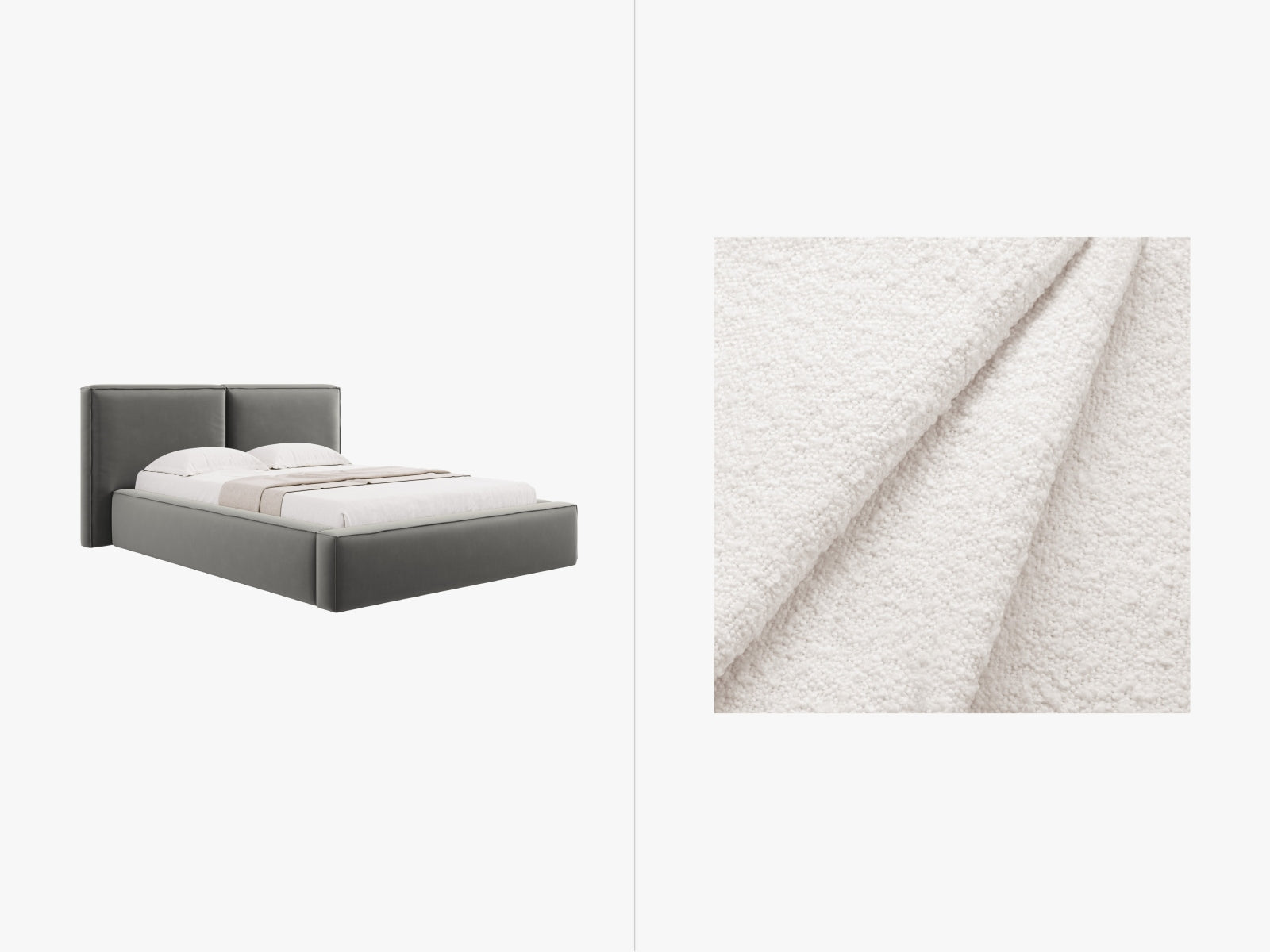 Jodie Bett mit Stauraum und Headboard 140cm in White-Baloo präsentiert im Onlineshop von KAQTU Design AG. Bett ist von Micadoni