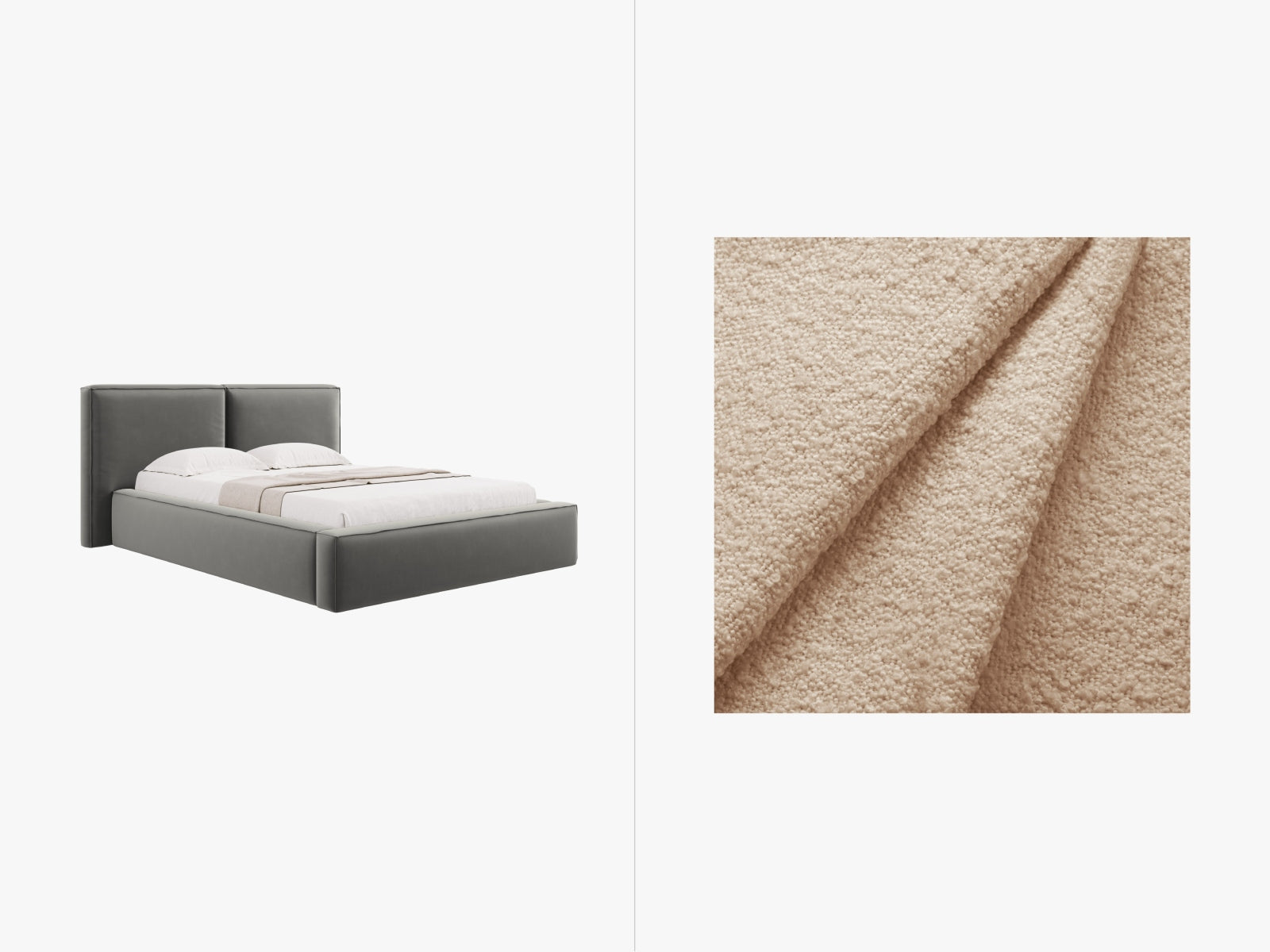 Jodie Bett mit Stauraum und Headboard 140cm in Beige-Baloo präsentiert im Onlineshop von KAQTU Design AG. Bett ist von Micadoni