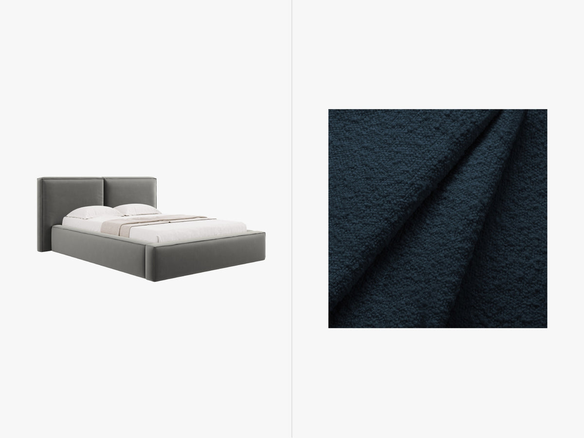 Jodie Bett mit Stauraum und Headboard 140cm in Dark Blue-Baloo präsentiert im Onlineshop von KAQTU Design AG. Bett ist von Micadoni