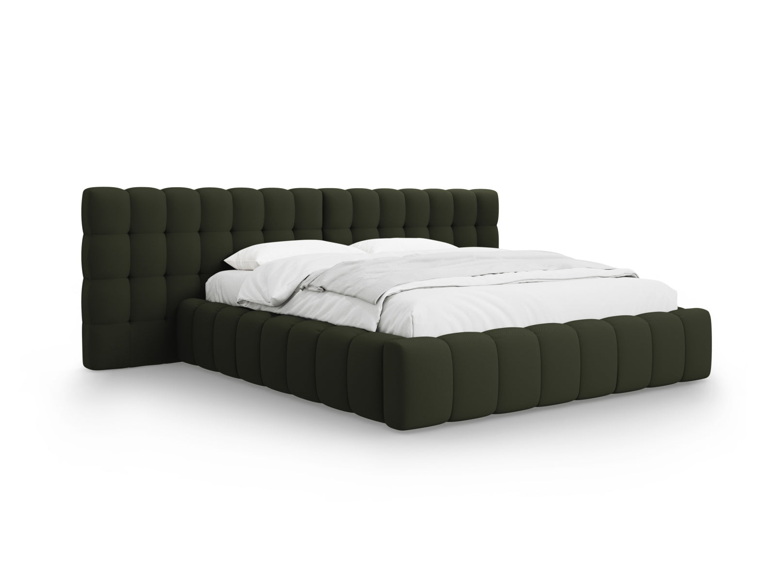 Mamaia Bett mit Stauraumfunktion mit doppeltem Headboard 140cm in Green/Schwarz-Neve präsentiert im Onlineshop von KAQTU Design AG. Bett ist von Micadoni