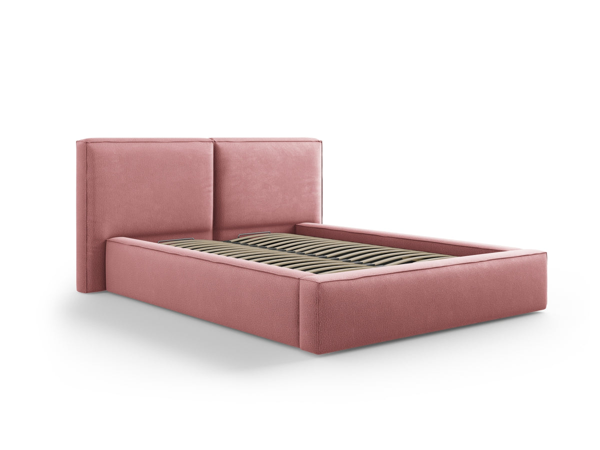 Jodie Bett mit Stauraumfunktion mit doppeltem Headboard 140cm in Pink-Megan präsentiert im Onlineshop von KAQTU Design AG. Bett ist von Micadoni