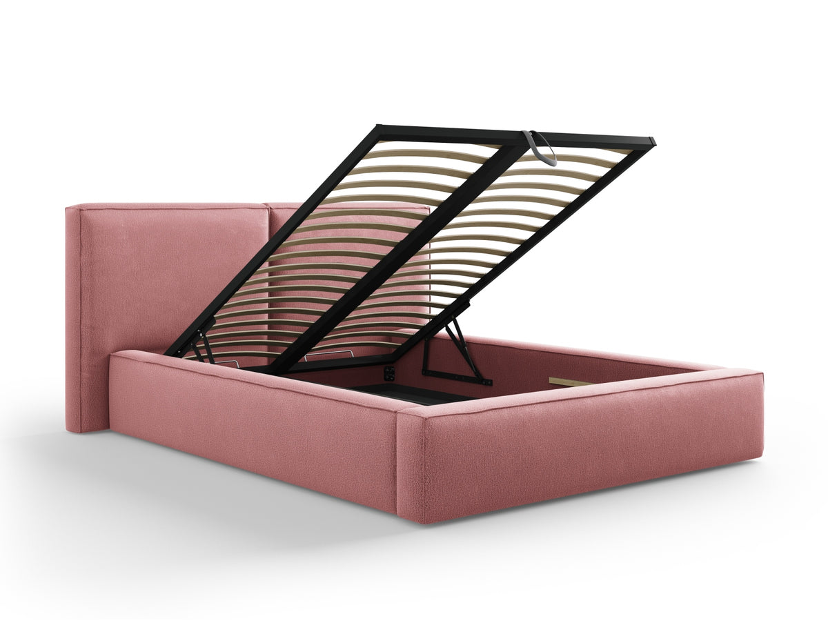 Jodie Bett mit Stauraumfunktion mit doppeltem Headboard 140cm in Pink-Megan präsentiert im Onlineshop von KAQTU Design AG. Bett ist von Micadoni
