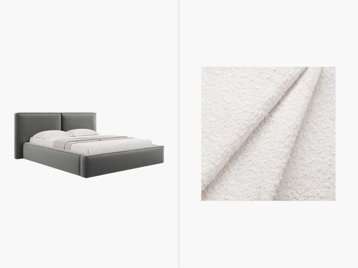 Jodie Bett mit Stauraum und Headboard 160cm in White-Baloo präsentiert im Onlineshop von KAQTU Design AG. Bett ist von Micadoni